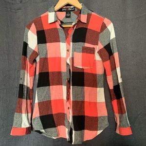 Polly & Esther Plaid Flannel Button-Up - Size S